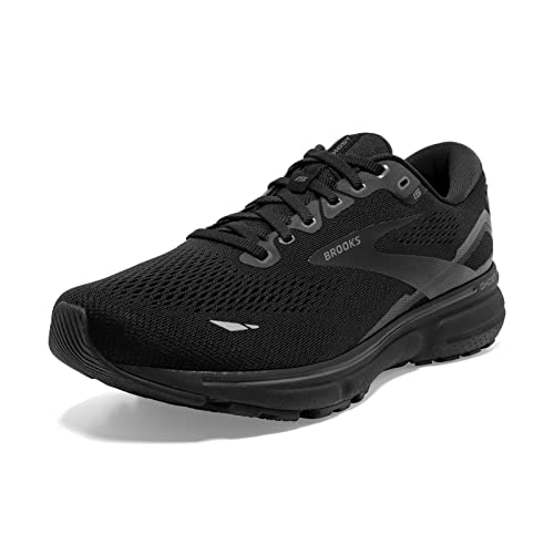 Brooks Women's Ghost 15 Neutral Running Shoe - Black/Black/Ebony - 5 Wide