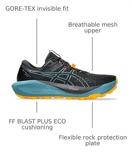 ASICS Men's Gel-Trabuco 13 GTX Running Shoes, 7, Black/Atlantis Blue