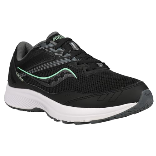 Saucony Women's Cohesion 15 Running Shoe, Black/Meadow, 7.5