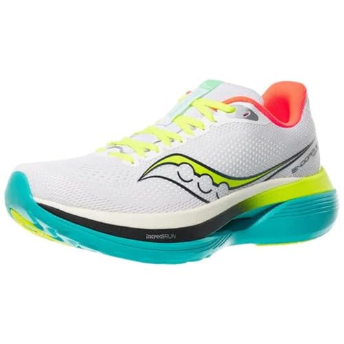 Saucony Men's Endorphin Trainer Sneaker, White/Mutant, 11