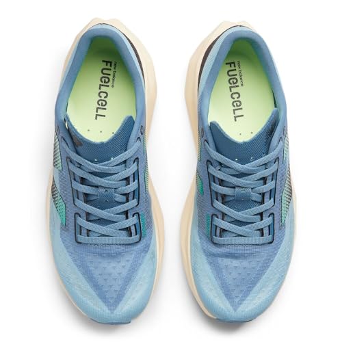 New Balance Men's FuelCell Rebel V4 Running Shoe, Heron Blue/Chrome Blue/Black, 14 W