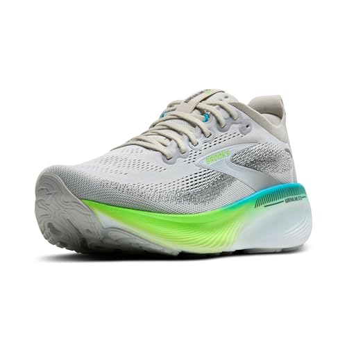 Brooks Men’s Adrenaline GTS 25 Supportive Running & Walking Shoe - Oyster/Green Gecko/Blue - 7 Medium