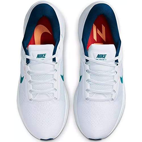 Nike Men's Air Zoom Structure 24, White Bright Spruce Valerian Blue, 11 US