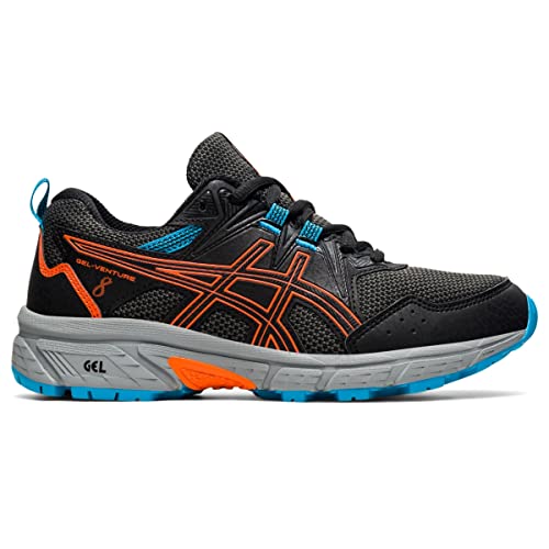 ASICS Kid's Gel-Venture 8 Grade School Running Shoes, 4.5, Black/Marigold Orange