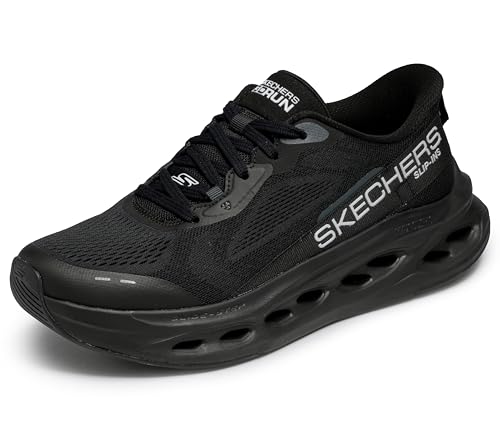 Skechers Men's Max Cushioning Glide Step Advert Hands Free Slip-Ins Sneaker, Black/Black, 10.5 X-Wide