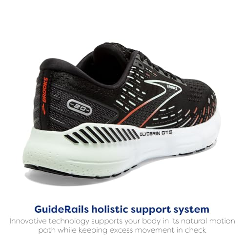 Brooks Women's Glycerin GTS 20 Supportive Running Shoe - Black/Red/Opal - 5 Medium