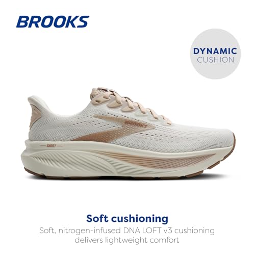 Brooks Women’s Ghost 17 Neutral Running Shoe - Grey/Chateau Grey/Portabella - 13 Medium