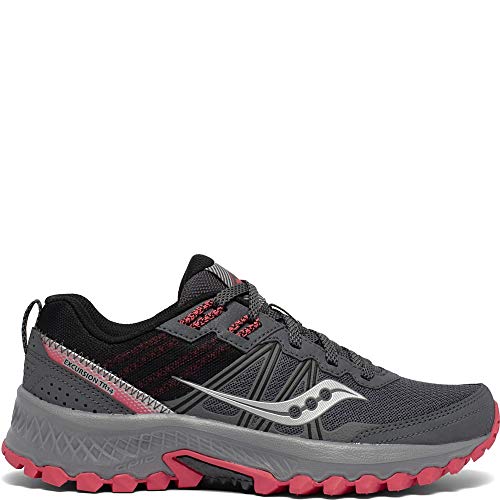 Saucony womens Excursion Tr14 Trail Running Shoe, Charcoal/Coral, 8.5 US