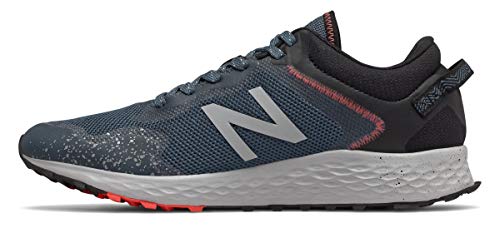 New Balance Men's Fresh Foam Arishi V1 Trail Running Shoe, Stone Blue/Black/Toro Red, 10 XW US