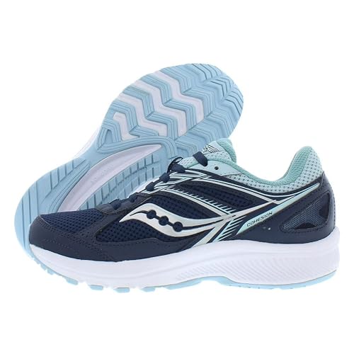 Saucony Women's Cohesion 14 Road Running Shoe, Navy/Sky, 8.5