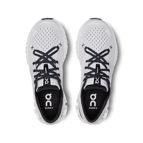 On Women's Cloud X 4 Sneakers, Ivory/Black, 8 Medium US