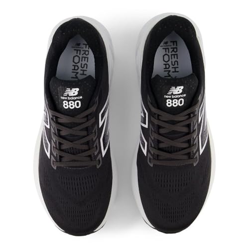 New Balance Men's Fresh Foam X 880 V15 Running Shoe, Black/White/Reflection, 9 M