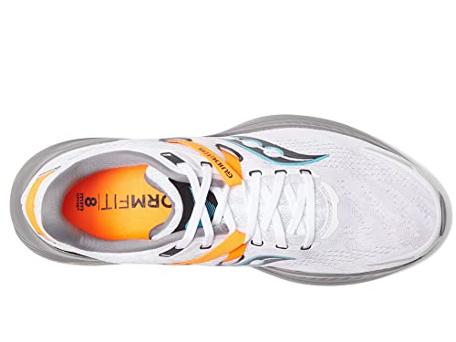Saucony Men's Guide 16 Sneaker, White/Gravel, 9