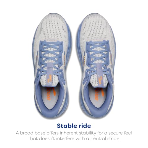 Brooks Men’s Ghost Max 2 Neutral Running & Walking Shoe - Oyster Mushroom/Blue/Orange - 11.5 Medium