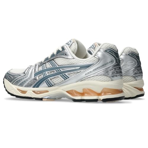 ASICS Gel-Kayano 14 Unisex Sneakers, Cream/Ironclad, 10 US Women/8.5 US Men