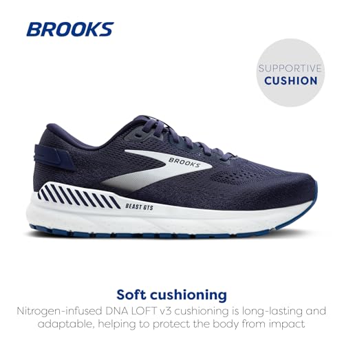 Brooks Men’s Beast GTS 24 Supportive Running & Walking Shoe - Peacoat/True Navy/White - 11.5 Medium