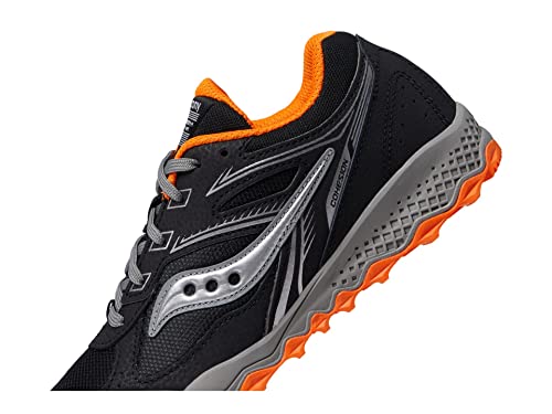 Saucony Cohesion Tr14 Lace to Toe Sneaker, Black/Orange, 4 US Unisex Big Kid