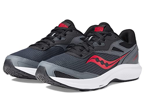 Saucony Men's Cohesion 16 Shoes, Shadow/red S, 11.5 W