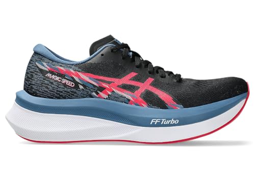 ASICS Women Magic Speed 4 Running Shoe, BLACK/WINTER SEA, 11