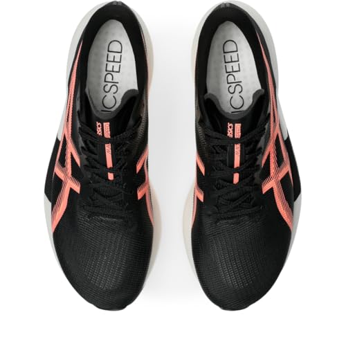ASICS Unisex Magic Speed 5 Running Shoes, 10.5M / 12W, Black/Sun Coral