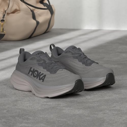 HOKA ONE ONE Bondi 8 Mens Shoes Size 12, Color: Sharkskin/Harbor Mist - alternate view 2