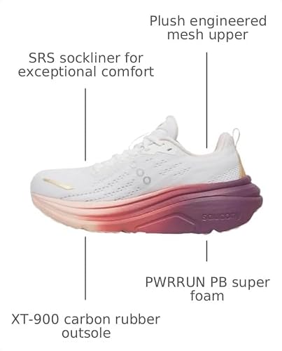 Saucony Women's Hurricane 25 Sneaker, White/Cameo, 8