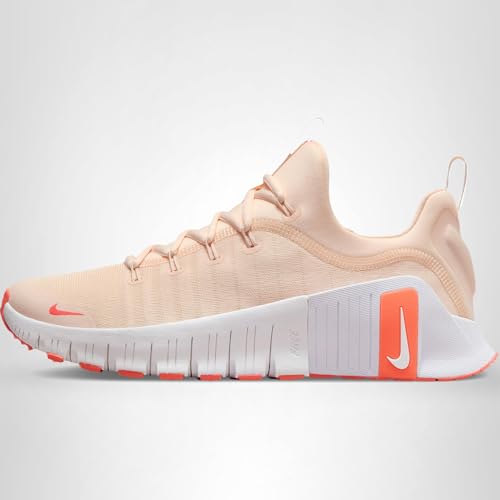 Nike Free Metcon 6 Women's Workout Shoes (FJ7126-801, Guava Ice/Light Wild Mango/White) Size 10