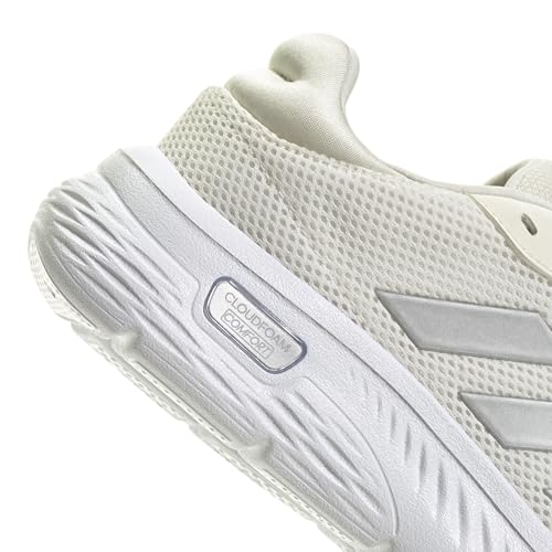 Adidas Womens Cloudfoam Comfy Sportswear, Off White/Silver Metallic/White, 11