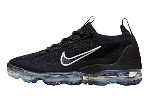 Nike W Air Vapormax 2021 FK Women's Gymnastics Shoes, Fk Black White Silver Metallic, 6 US