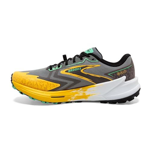 Brooks Men's Catamount 3 Trail Running Shoe - Lemon Chrome/Sedona Sage - 11.5 Medium
