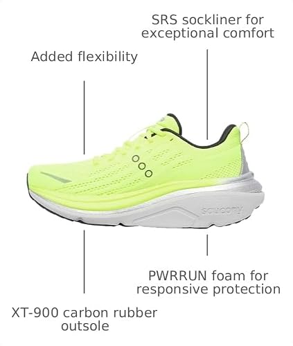 Saucony Men's Hurricane 25 Sneaker, Citron/Black, 10.5