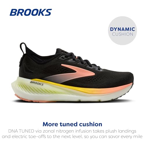 Brooks Women’s Glycerin 23 Neutral Running Shoe - Black/Peach/Nightlife - 8 Medium