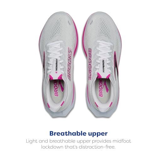 Brooks Women’s Hyperion 3 Neutral Running Shoe - White/Luminary/Cyber Pink - 8.5 Medium