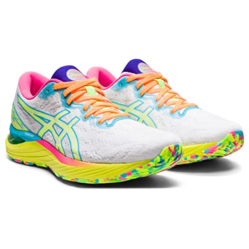 ASICS Women's Gel-Cumulus 23 Running Shoes, 7, White/Safety Yellow