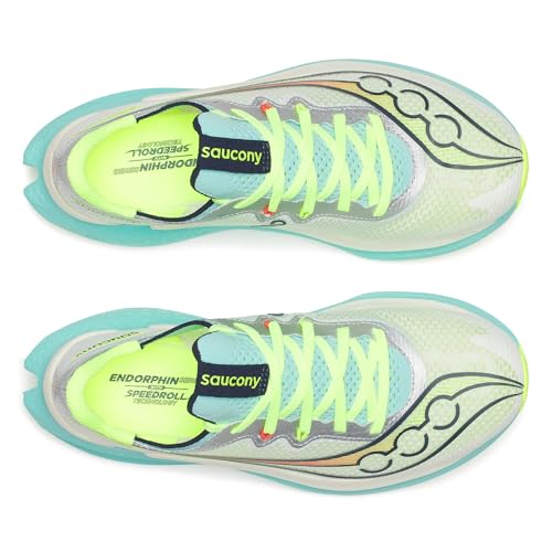 Saucony Women's Endorphin Pro 5 Sneaker, White/Splash, 5