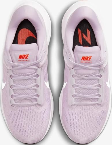 Nike Women's Structure 24 Road Running Shoes, Doll/White-Lilac-Rush Orange, 8.5 M US