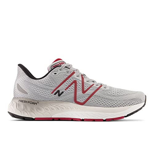 New Balance Men's Fresh Foam X 880v13 Running Shoe Aluminum Grey/Crimson/Black 8 Wide
