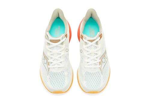 Saucony Men's Endorphin Speed 5 Sneaker, Ivory/Fire, 10.5