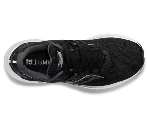 Saucony Women's Triumph 20 Running Shoe, Black/White, 10