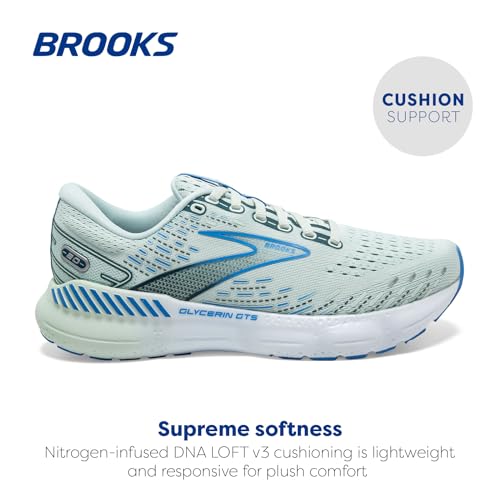 Brooks Women's Glycerin GTS 20 Supportive Running Shoe - Blue Glass/Marina/Legion Blue - 8.5 Medium