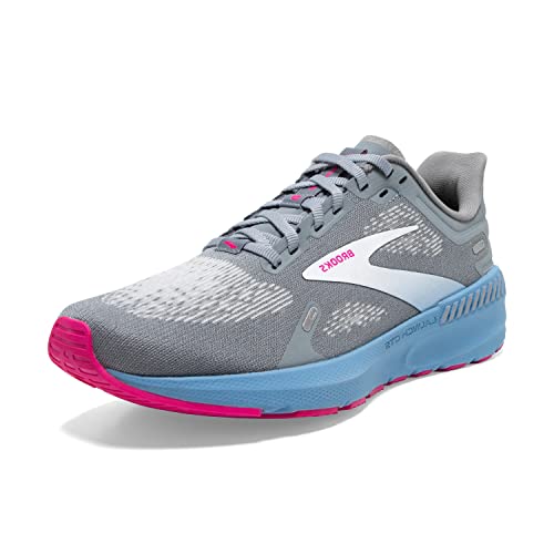 Brooks Women’s Launch GTS 9 Supportive Running Shoe - Grey/Blue/Pink - 12 Medium
