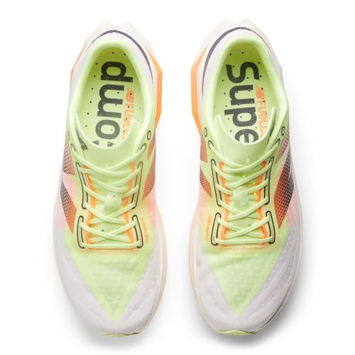 New Balance Men's FuelCell SuperComp Elite V4 Running Shoe, White/Bleached Lime Glo/Hot Mango, 7 W - alternate view 5