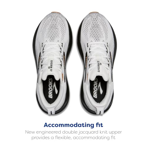 Brooks Men’s Glycerin 22 Neutral Running Shoe - White/Grey/Black - 12.5 Medium