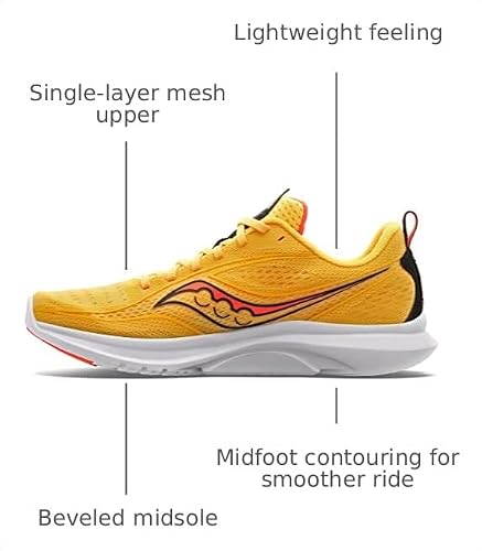Saucony Men's Kinvara 13 Running Shoe, VIZIGLD/VIZIRED, 14