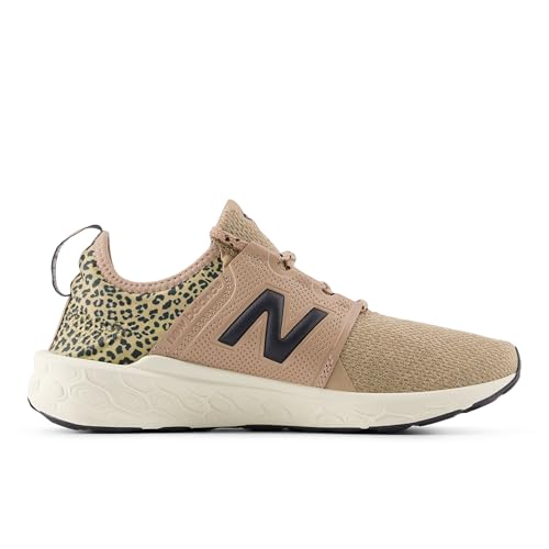New Balance Women's Fresh Foam X Cruz V3 Running Shoe, Flat Taupe/Black Cement/Flat Taupe, 8 M