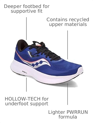 Saucony Men's Guide 15 Sneaker, Sapphire/Black, 10