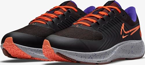 Nike Air Zoom Pegasus 38 Shield Mens Running Trainers DC4073 Sneakers Shoes (UK 9 US 10 EU 44, Black Orange 003)