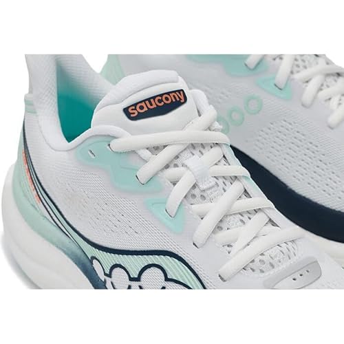 Saucony Women's Triumph 23 Sneaker, White/Navy, 8.5