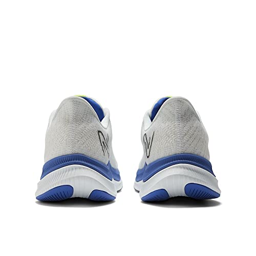 New Balance Men's FuelCell Propel V4 Running Shoe, White/Marine Blue/Thirty Watt, 8 Wide