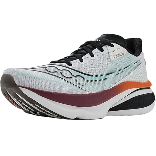 Saucony Men's Endorphin Azura Sneaker, White/Crimson, 9.5